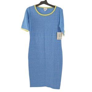 Lularoe Dress Heather Blue Julia Short Sleeve Womens Size XS
